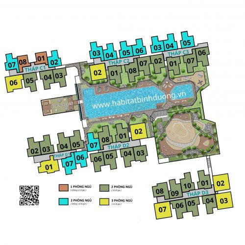Mặt bằng căn hộ Habitat Bình Dương giai đoạn 3 habitatbinhduong.vn