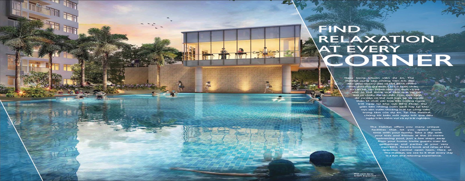 Phối cảnh hồ bơi căn hộ habitat giai đoạn 1