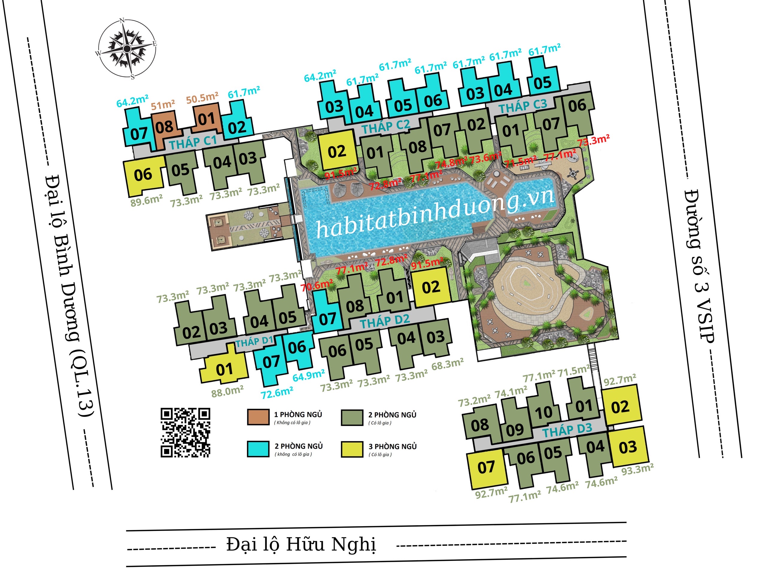 Bản đồ vị trí The Habitat Bình Dương giai đoạn 3